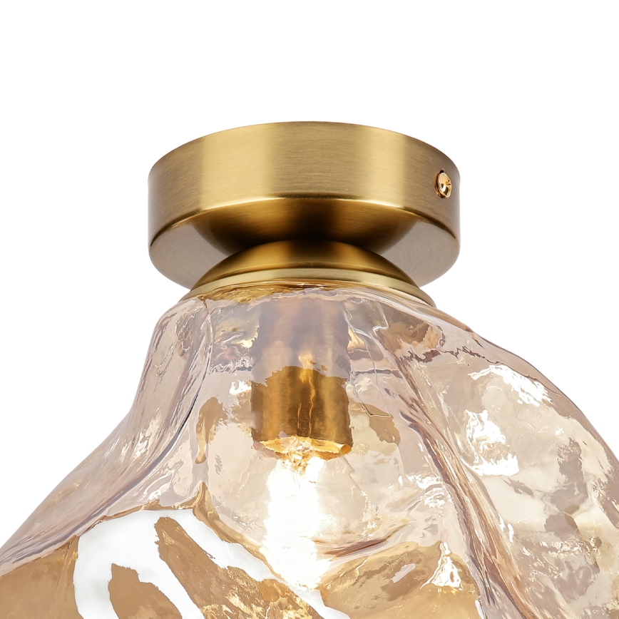 Griestu gaismeklis CRISTAL 1xE14/15W/230V misiņš/dūmota bēša