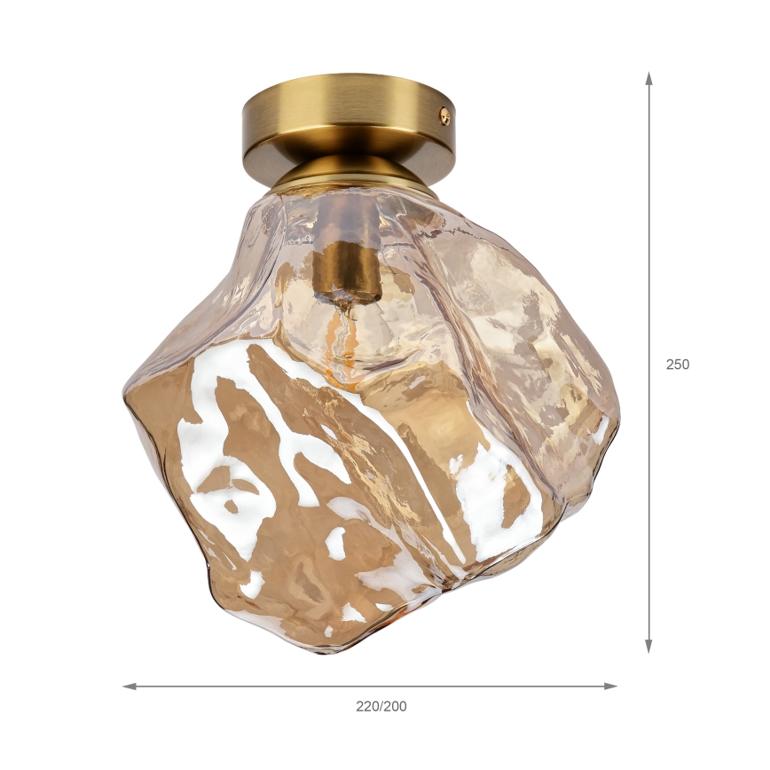 Griestu gaismeklis CRISTAL 1xE14/15W/230V misiņš/dūmota bēša