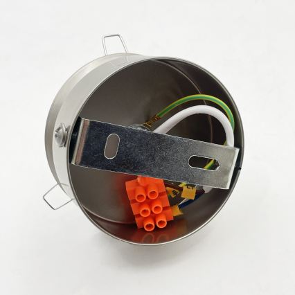 Griestu gaismeklis ELIAS 1xE14/5W/230V Ø 13 cm, matēts hroms/balts