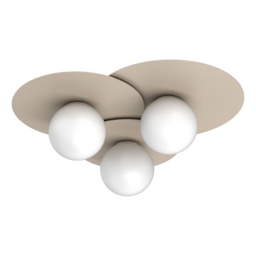 Griestu gaismeklis FLAT 3xE27/15W/230V 55x60 cm bēšs