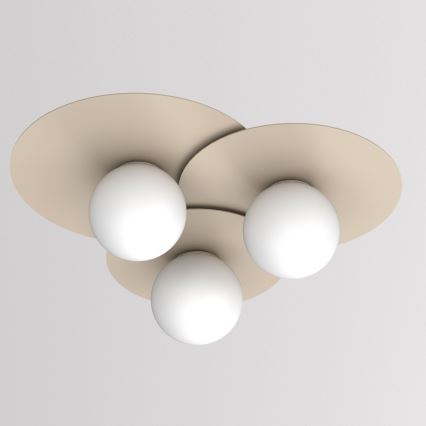 Griestu gaismeklis FLAT 3xE27/15W/230V 55x60 cm bēšs