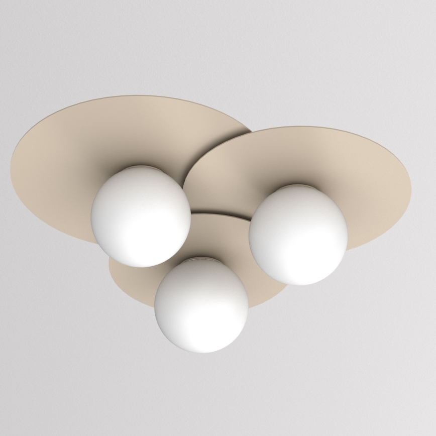 Griestu gaismeklis FLAT 3xE27/15W/230V 55x60 cm bēšs