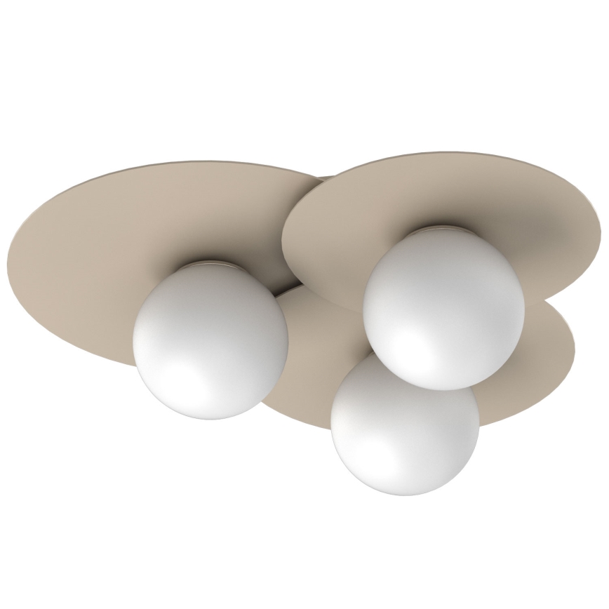 Griestu gaismeklis FLAT 3xE27/15W/230V 55x60 cm bēšs