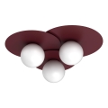 Griestu gaismeklis FLAT 3xE27/15W/230V 55x60 cm bordo