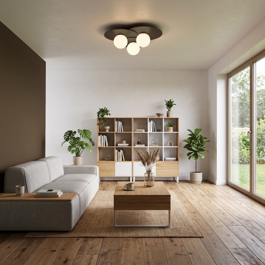 Griestu gaismeklis FLAT 3xE27/15W/230V 55x60 cm brūns