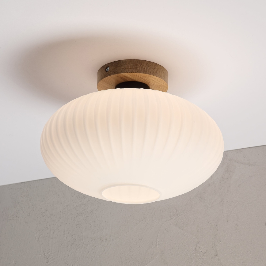 Griestu gaismeklis HARMA WOOD 1xE27/15W/230V ozols/balts Ø 30 cm