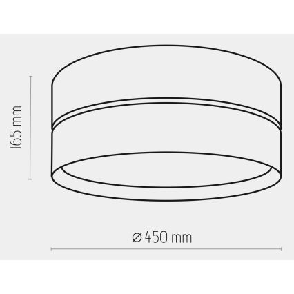 Griestu gaismeklis HILTON 3xE27/15W/230V d. 45 cm misiņš/melns