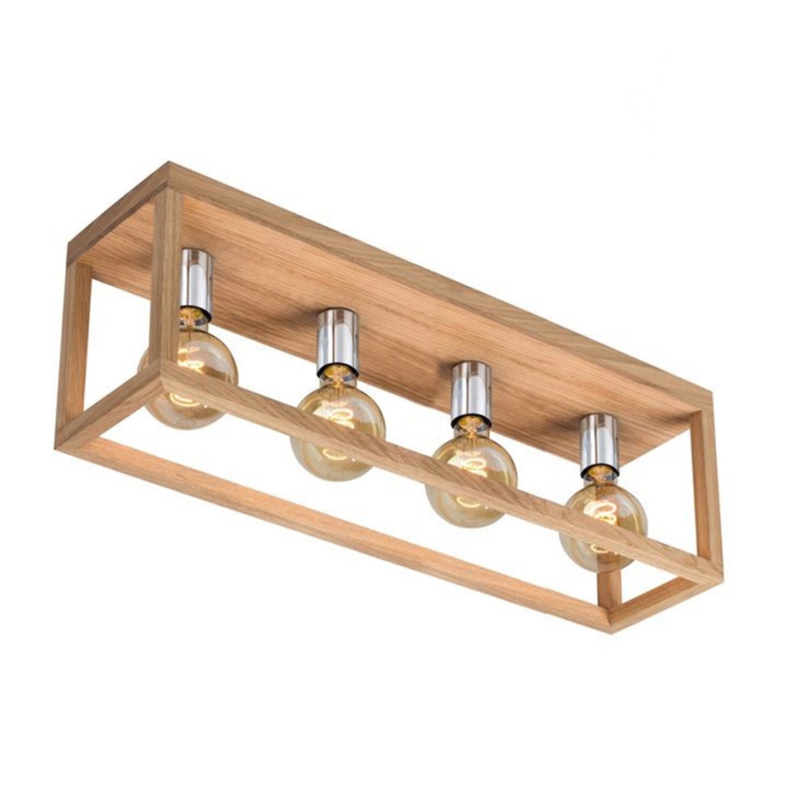 Griestu gaismeklis KAGO 4xE27/60W/230V matēts ozols