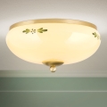 Griestu gaismeklis LANDHAUS 2xE27/60W/230V, Ø 28 cm, misiņš/krēmkrāsa/zaļš