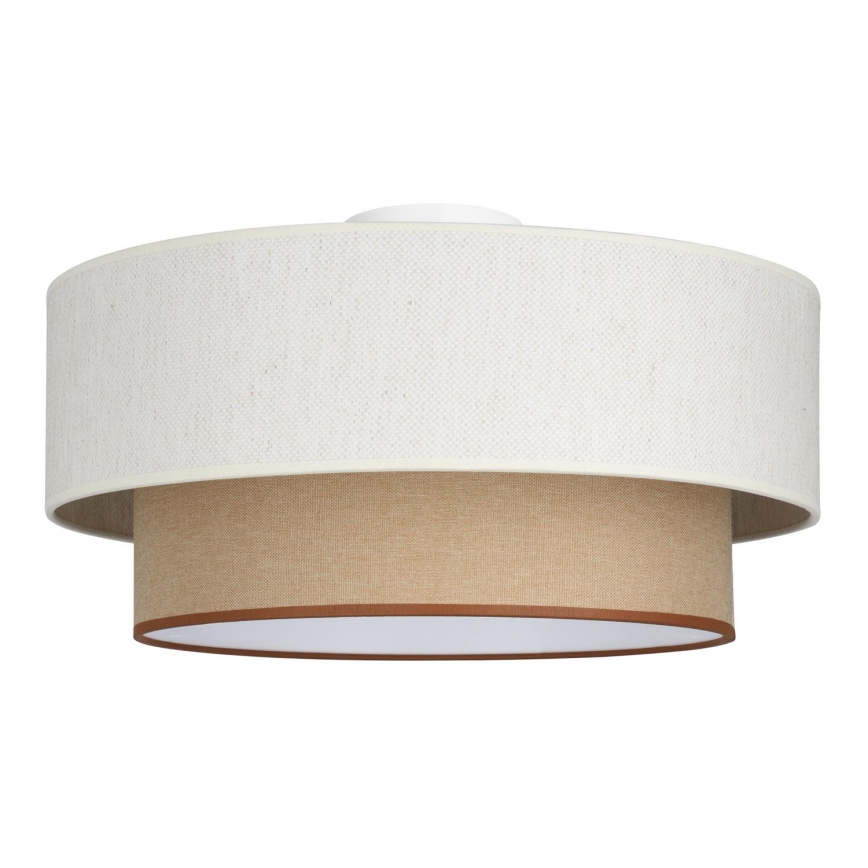 Griestu gaismeklis NATIA 1xE27/60W/230V balta/brūna