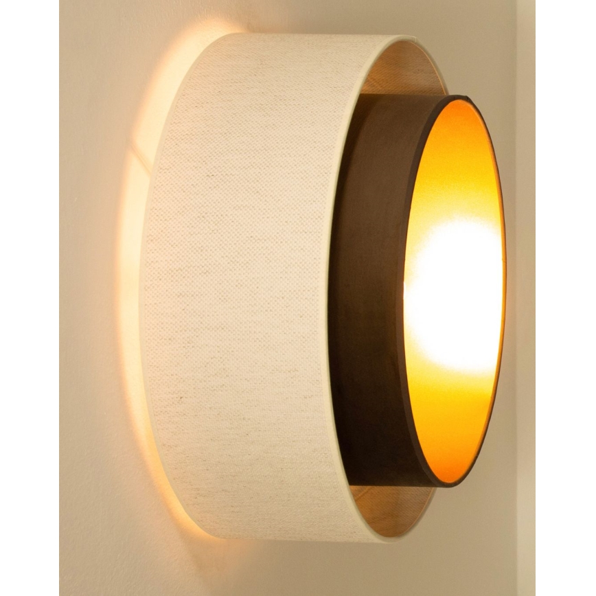 Griestu gaismeklis NATIA 1xE27/60W/230V Ø 45 cm balts/brūns