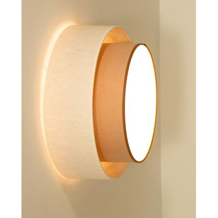 Griestu gaismeklis NATIA 1xE27/60W/230V Ø 45 cm balts/brūns