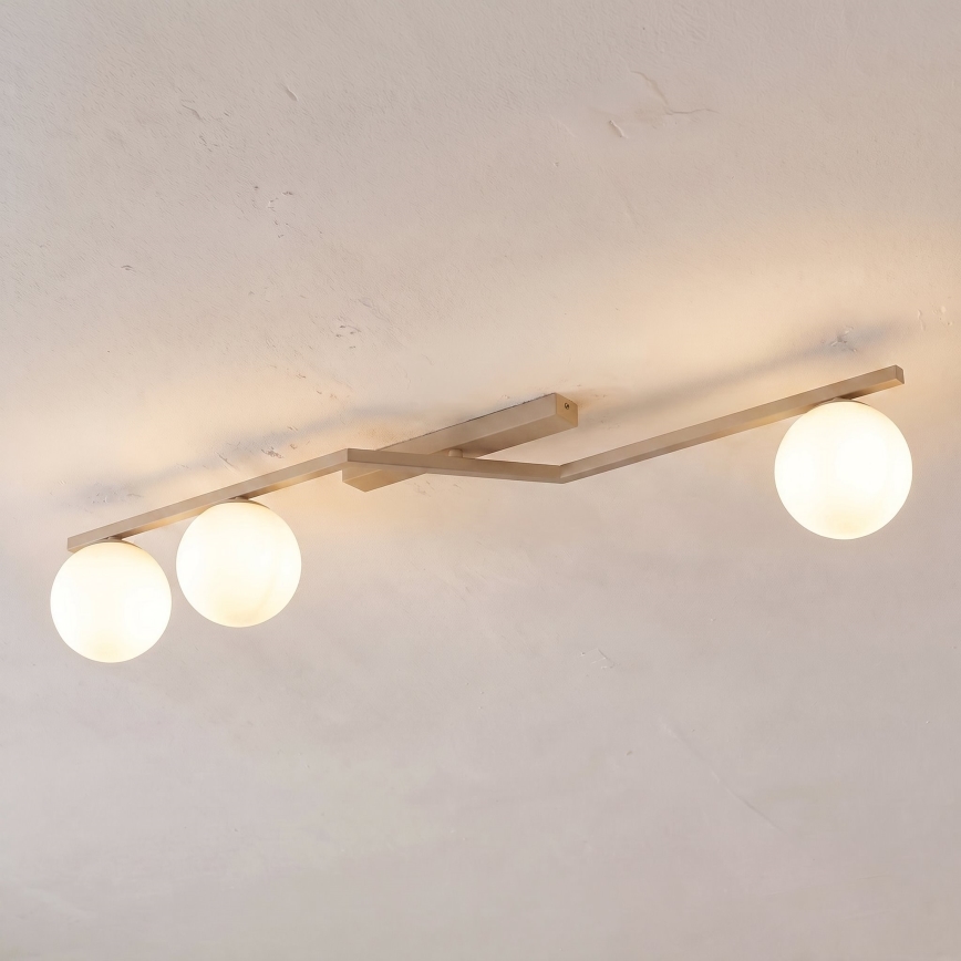 Griestu gaismeklis NATON 3xE14/10W/230V bēšs/balts