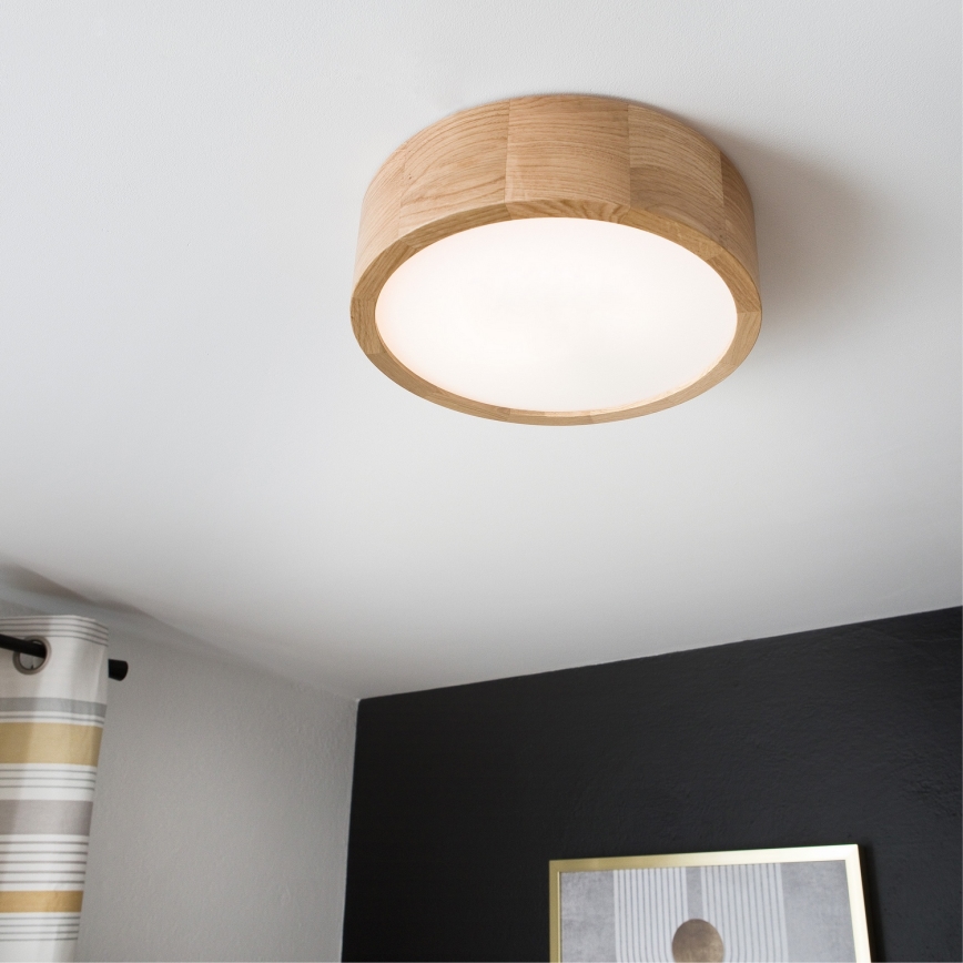 Griestu gaismeklis OAK 1xE27/60W/230V, ozola apdare, Ø 27,5 cm