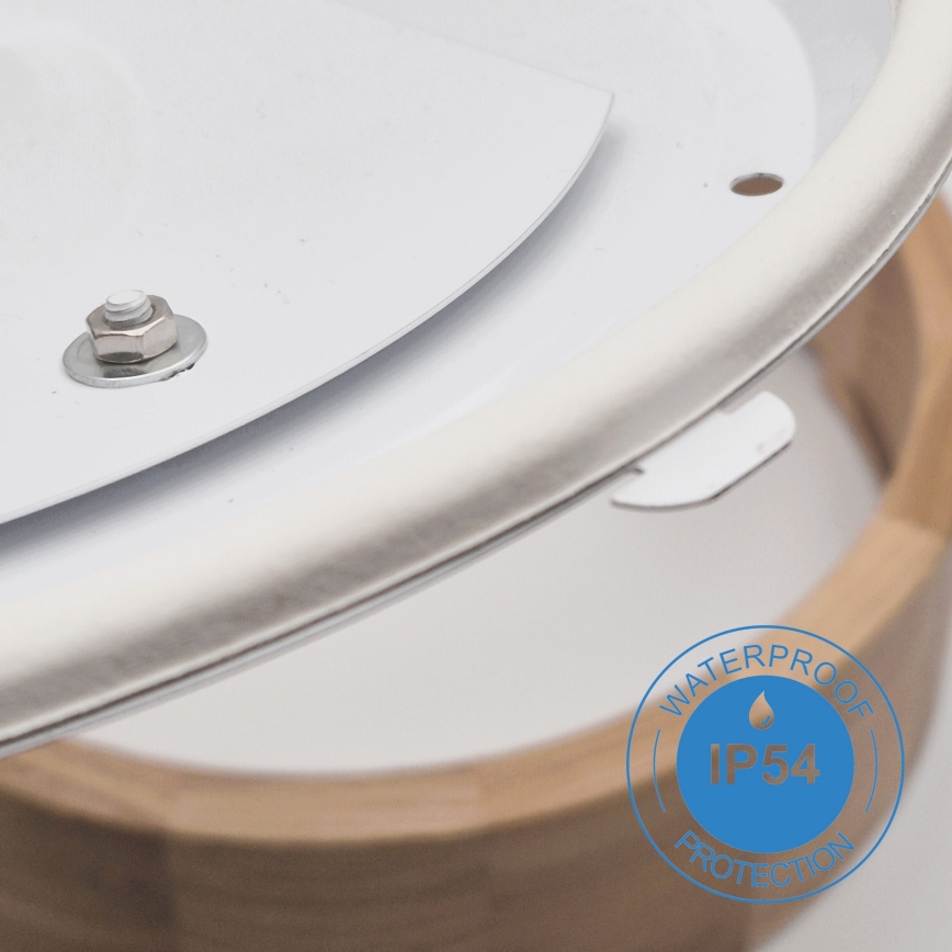 Vannas istabas griestu gaismeklis OAK, 2x E27, 15 W, 230 V, IP54, ozola apdare, Ø 27 cm