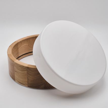 Vannas istabas griestu gaismeklis OAK, 2x E27, 15 W, 230 V, IP54, ozola apdare, Ø 27 cm