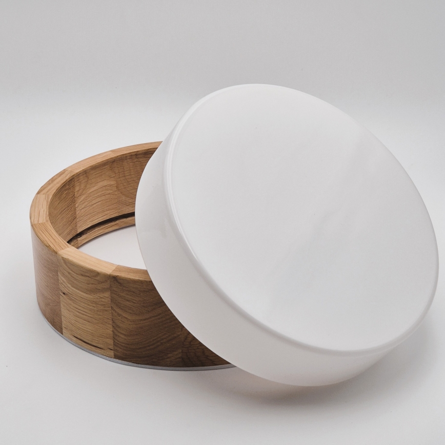 Vannas istabas griestu gaismeklis OAK, 2x E27, 15 W, 230 V, IP54, ozola apdare, Ø 27 cm