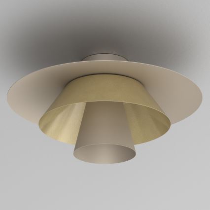 Griestu gaismeklis PLATO 1xE27/15W/230V Ø 32 cm bēšs/zeltains