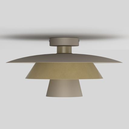 Griestu gaismeklis PLATO 1xE27/15W/230V Ø 32 cm bēšs/zeltains