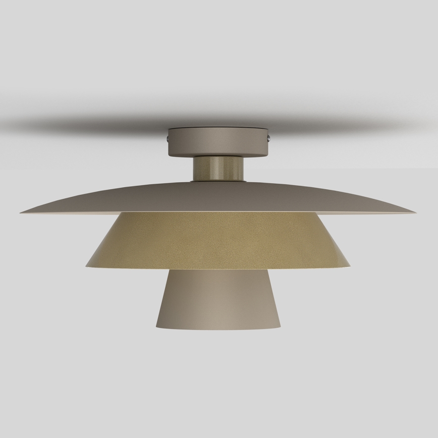 Griestu gaismeklis PLATO 1xE27/15W/230V Ø 32 cm bēšs/zeltains
