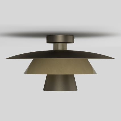 Griestu gaismeklis PLATO 1xE27/15W/230V Ø 32 cm, bronzas krāsā