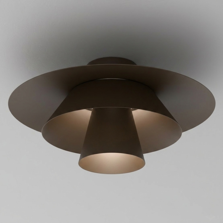 Griestu gaismeklis PLATO 1xE27/15W/230V Ø 32 cm brūns