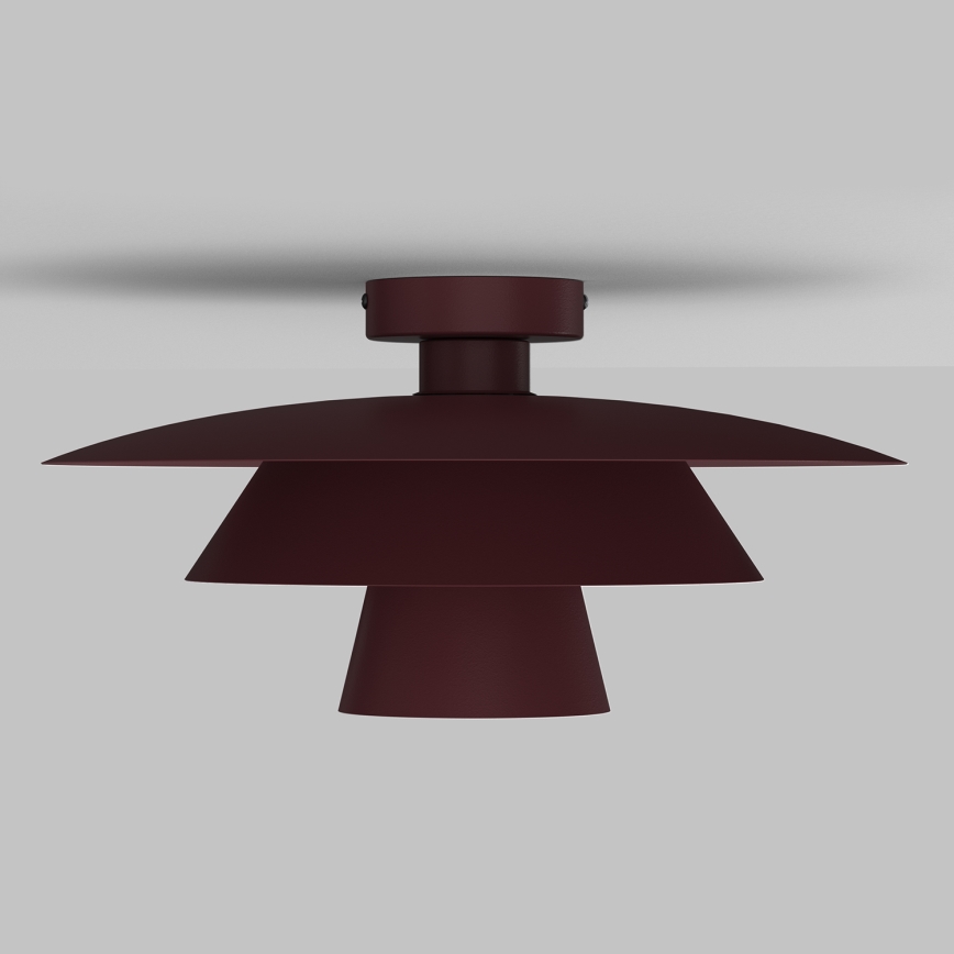 Griestu gaismeklis PLATO 1xE27/15W/230V Ø 32 cm vīnsarkans