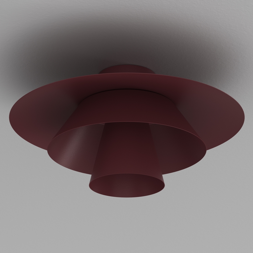 Griestu gaismeklis PLATO 1xE27/15W/230V Ø 32 cm vīnsarkans