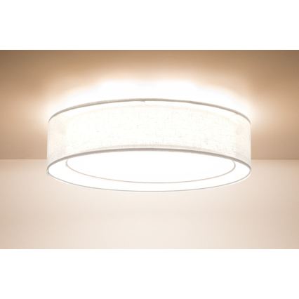 Griestu gaismeklis PURO 2xE27/40W/230V Ø 60 cm balts