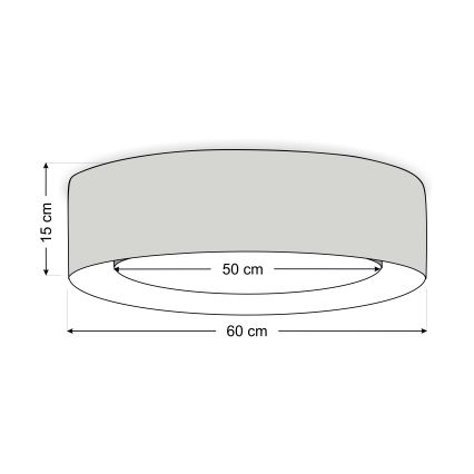 Griestu gaismeklis PURO 2xE27/40W/230V Ø 60 cm balts