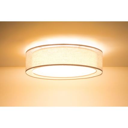 Griestu gaismeklis PURO 2xE27/40W/230V Ø 60 cm bēšs