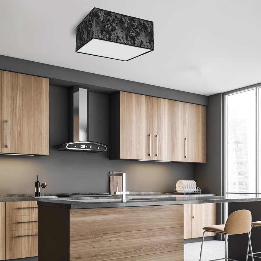 Griestu gaismeklis SATINO 2xE27/60W/230V melns/pelēks