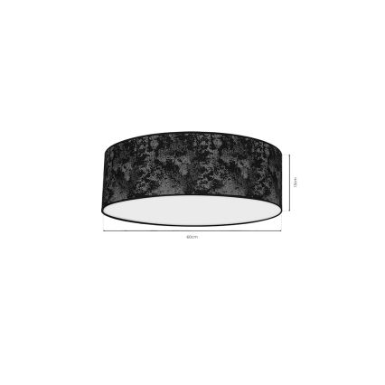 Griestu gaismeklis SATINO 3xE27/60W/230V melns/pelēks