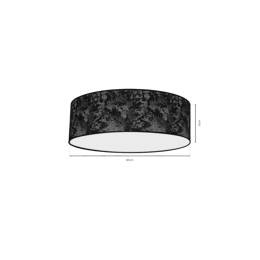 Griestu gaismeklis SATINO 3xE27/60W/230V melns/pelēks