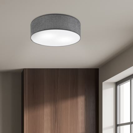 Griestu gaismeklis SIRJA 2xE27/15W/230V, diametrs 45 cm, pelēks