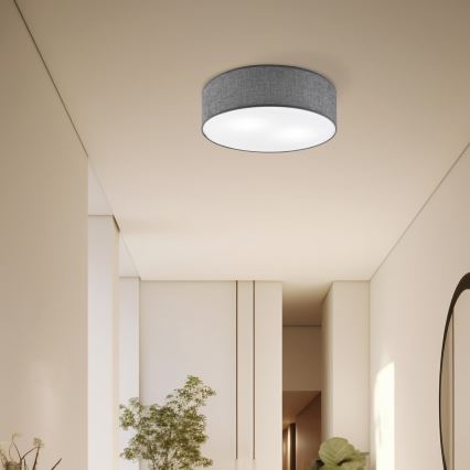 Griestu gaismeklis SIRJA 2xE27/15W/230V, diametrs 45 cm, pelēks