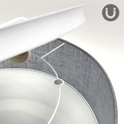 Griestu gaismeklis SIRJA 2xE27/15W/230V, diametrs 45 cm, pelēks
