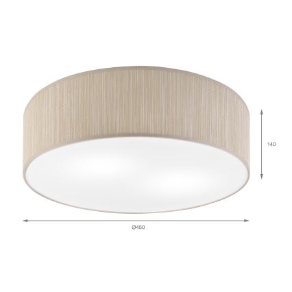 Griestu gaismeklis SIRJA 2xE27/15W/230V Ø 45 cm bēšs