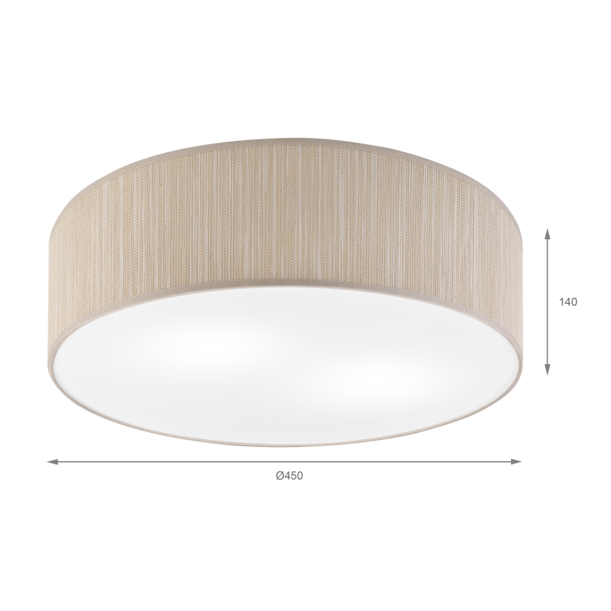 Griestu gaismeklis SIRJA 2xE27/15W/230V Ø 45 cm bēšs