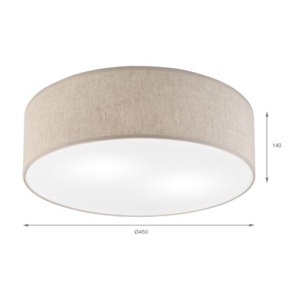 Griestu gaismeklis SIRJA 2xE27/15W/230V Ø 45 cm bēšs