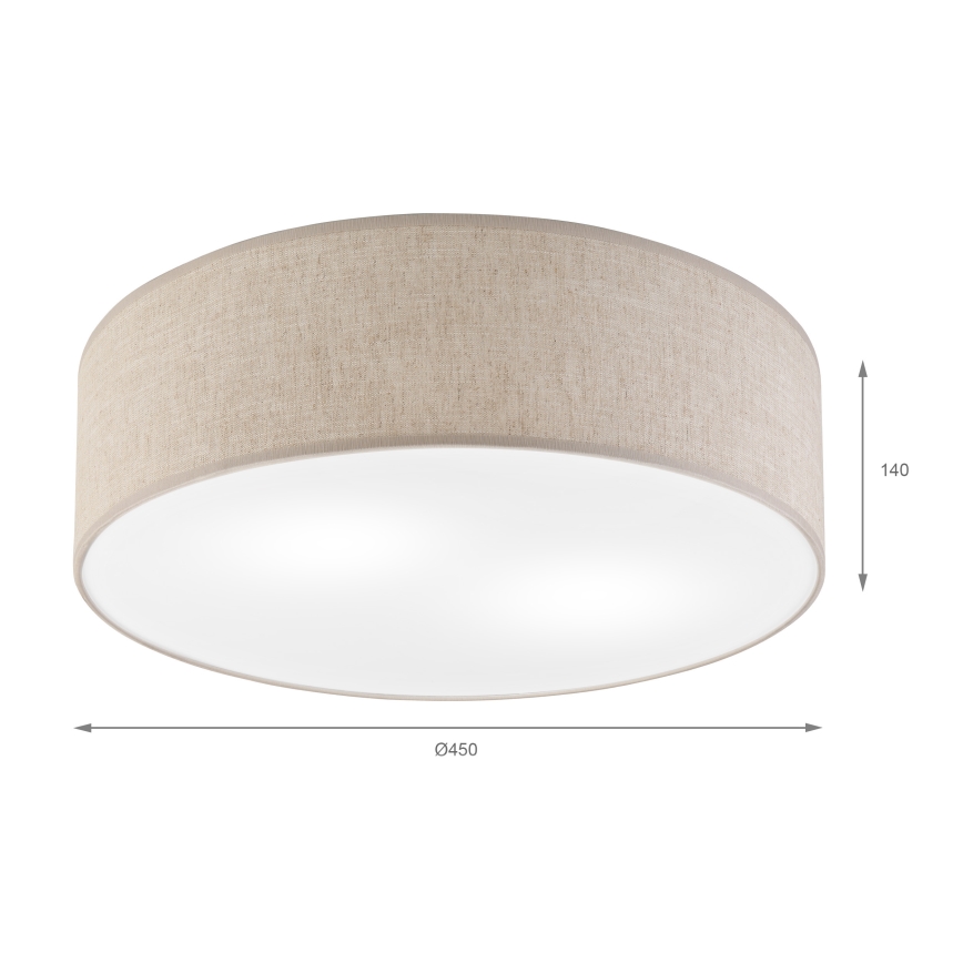 Griestu gaismeklis SIRJA 2xE27/15W/230V Ø 45 cm bēšs