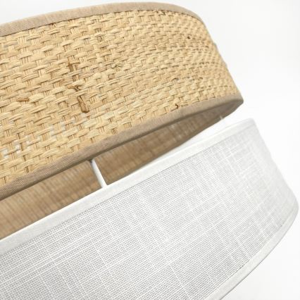 Griestu gaismeklis SIRJA BOHO 2xE27/15W/230V Ø 45 cm bēšs/balts