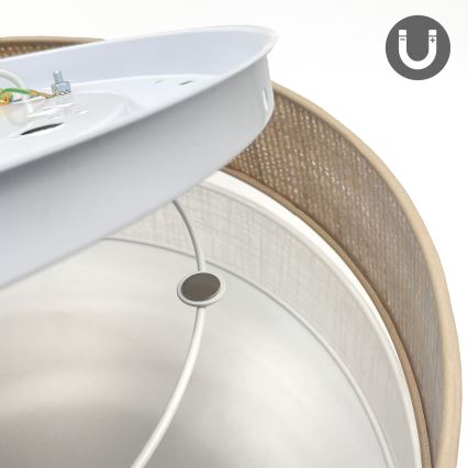 Griestu gaismeklis SIRJA BOHO 2xE27/15W/230V Ø 45 cm bēšs/balts