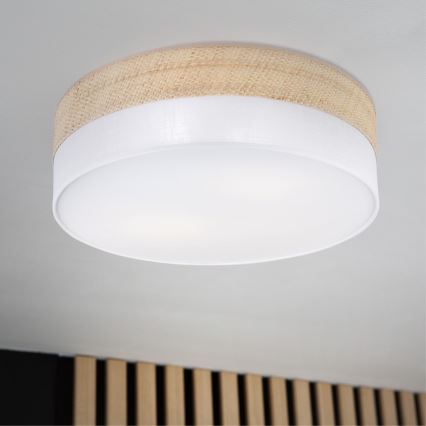 Griestu gaismeklis SIRJA BOHO 2xE27/15W/230V Ø 45 cm bēžs/balts