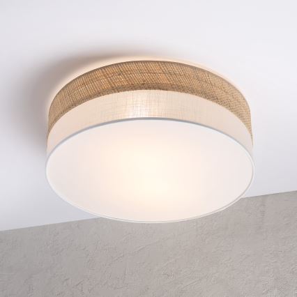 Griestu gaismeklis SIRJA BOHO 2xE27/15W/230V Ø 45 cm bēžs/balts