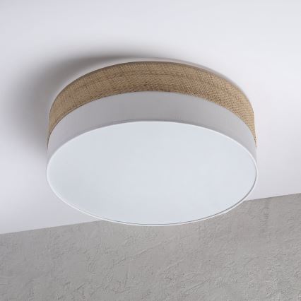 Griestu gaismeklis SIRJA BOHO 2xE27/15W/230V Ø 45 cm bēžs/balts