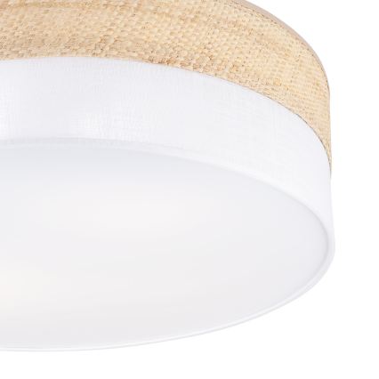 Griestu gaismeklis SIRJA BOHO 2xE27/15W/230V Ø 45 cm bēžs/balts
