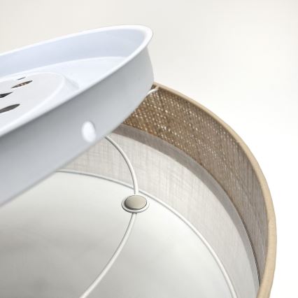 Griestu gaismeklis SIRJA BOHO 2xE27/15W/230V Ø 45 cm bēžs/balts