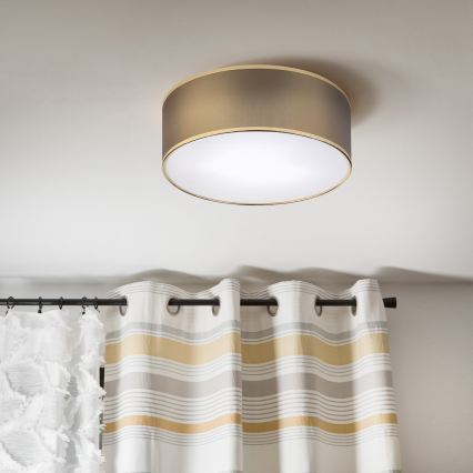 Griestu gaismeklis SIRJA DOUBLE 2xE14/15W/230V Ø 35 cm brūna/zelta