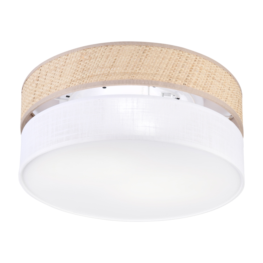 Griestu gaismeklis SIRJA DOUBLE BOHO 2xE14/15W/230V Ø 35 cm bēšs/balts